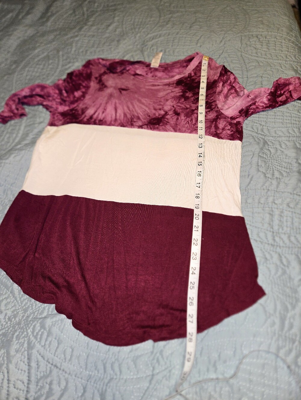M. Fasis Women's 1X Colorblock Tie-Dye Long Sleeve Top - Picture 9 of 11